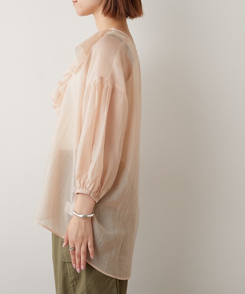 CIAOPANIC TYPY(チャオパニックティピー)の「【ZOZOTOWN限定】フリルシアーブラウス(シャツ/ブラウス・レディース・ブラック/ホワイト/グリーン/ピンク・ONE SIZE)」の19枚目の写真