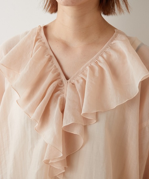 CIAOPANIC TYPY(チャオパニックティピー)の「【ZOZOTOWN限定】フリルシアーブラウス(シャツ/ブラウス・レディース・ブラック/ホワイト/グリーン/ピンク・ONE SIZE)」の21枚目の写真