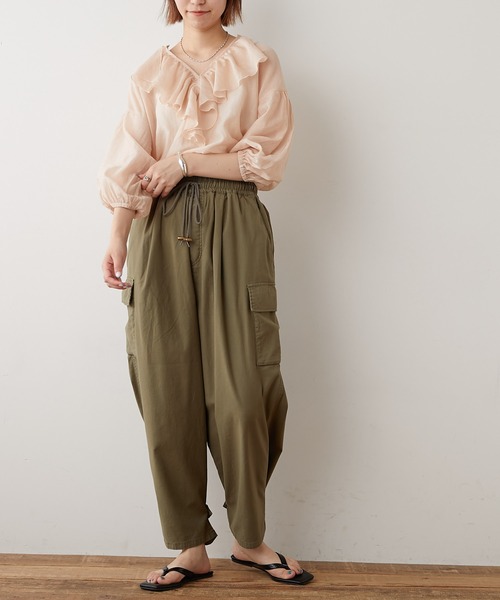 CIAOPANIC TYPY(チャオパニックティピー)の「【ZOZOTOWN限定】フリルシアーブラウス(シャツ/ブラウス・レディース・ブラック/ホワイト/グリーン/ピンク・ONE SIZE)」の15枚目の写真