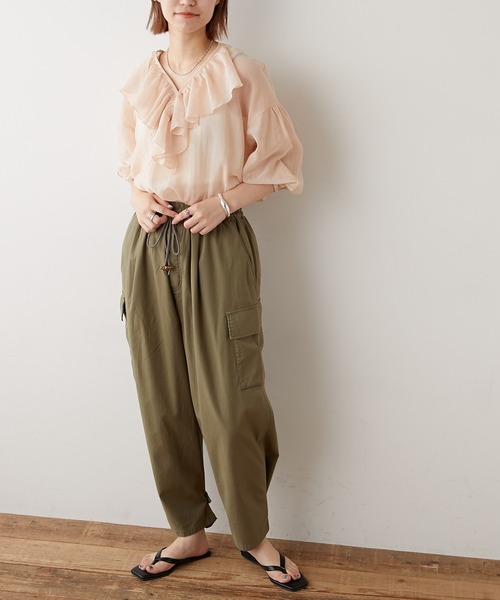 CIAOPANIC TYPY(チャオパニックティピー)の「【ZOZOTOWN限定】フリルシアーブラウス(シャツ/ブラウス・レディース・ブラック/ホワイト/グリーン/ピンク・ONE SIZE)」の16枚目の写真