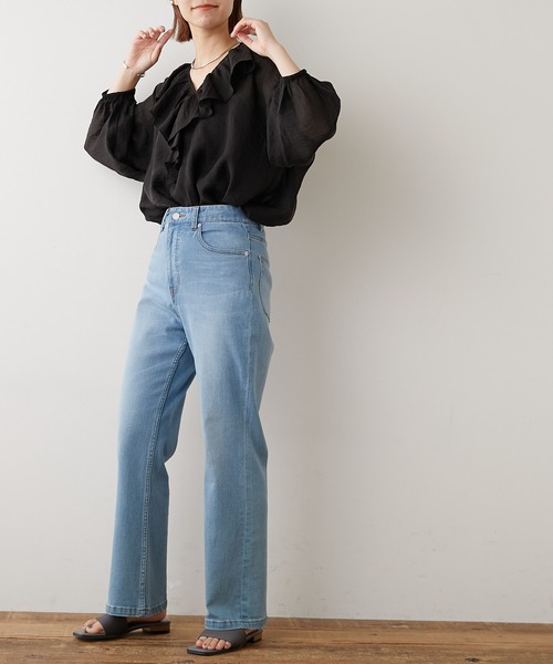 CIAOPANIC TYPY(チャオパニックティピー)の「【ZOZOTOWN限定】フリルシアーブラウス(シャツ/ブラウス・レディース・ブラック/ホワイト/グリーン/ピンク・ONE SIZE)」の5枚目の写真