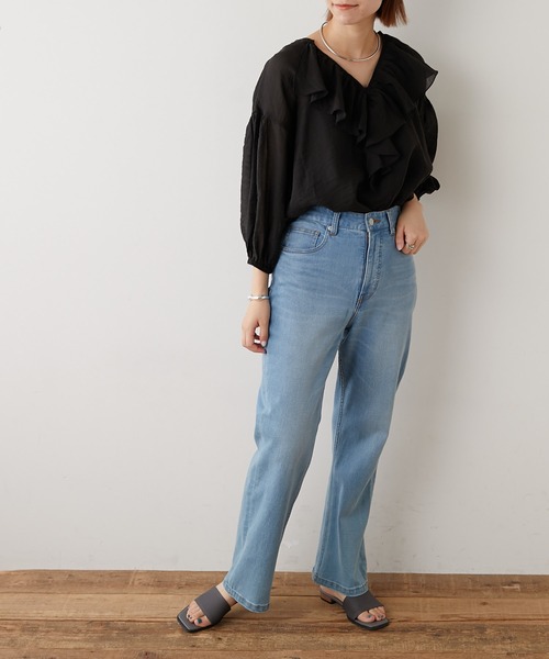 CIAOPANIC TYPY(チャオパニックティピー)の「【ZOZOTOWN限定】フリルシアーブラウス(シャツ/ブラウス・レディース・ブラック/ホワイト/グリーン/ピンク・ONE SIZE)」の7枚目の写真