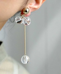 antiqua | クリアボールアシメイヤリング(イヤリング)