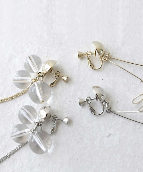 antiqua（アンティカ）の「クリアボールアシメイヤリング（イヤリング・レディース・シルバー/ゴールド・FREE）」の10枚目の写真