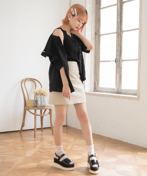 Newlyme（ニューリーミー）の「レースビッグ衿ブラウス（シャツ/ブラウス・レディース・ホワイト/ブラック/ラベンダー/キナリ・MEDIUM/LARGE）」の12枚目の写真