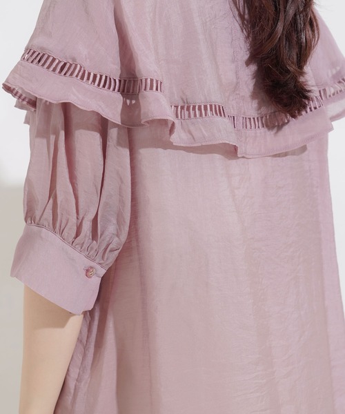 Newlyme（ニューリーミー）の「レースビッグ衿ブラウス（シャツ/ブラウス・レディース・ホワイト/ブラック/ラベンダー/キナリ・MEDIUM/LARGE）」の17枚目の写真