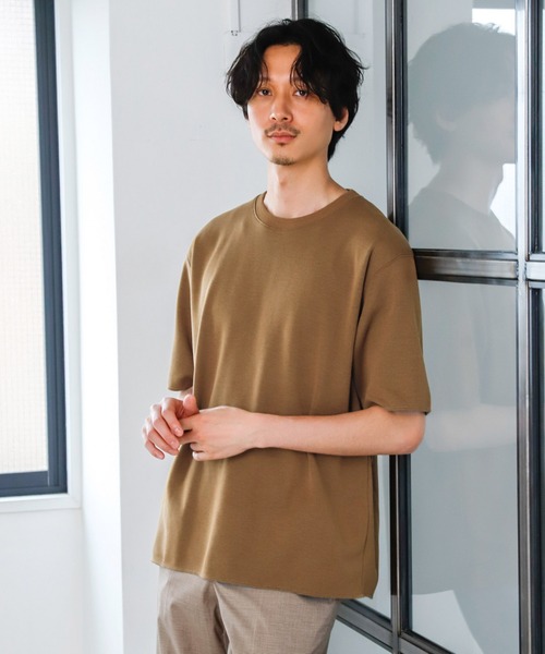 GLOBAL WORK（グローバルワーク）の「カノコWフェイスTee/942518（Tシャツ/カットソー・メンズ・ライトグリーン/ブラウン/ライトベージュ/ネイビー・X-LARGE/LARGE/MEDIUM/SMALL）」の2枚目の写真