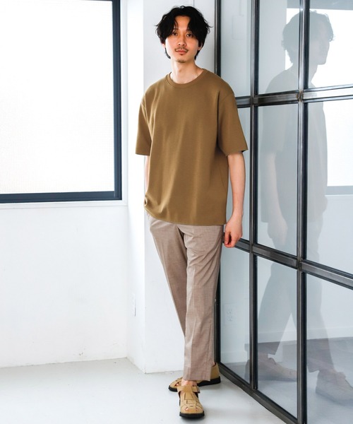 GLOBAL WORK（グローバルワーク）の「カノコWフェイスTee/942518（Tシャツ/カットソー・メンズ・ライトグリーン/ブラウン/ライトベージュ/ネイビー・X-LARGE/LARGE/MEDIUM/SMALL）」の5枚目の写真
