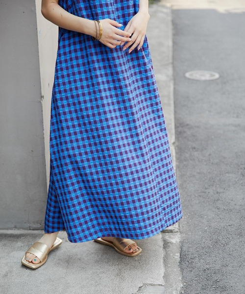 CIAOPANIC TYPY(チャオパニックティピー)の「ギンガムAラインワンピース(ワンピース・レディース・ブルー/グリーン・ONE SIZE)」の18枚目の写真