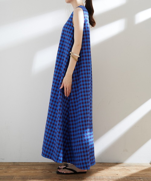 CIAOPANIC TYPY(チャオパニックティピー)の「ギンガムAラインワンピース(ワンピース・レディース・ブルー/グリーン・ONE SIZE)」の16枚目の写真