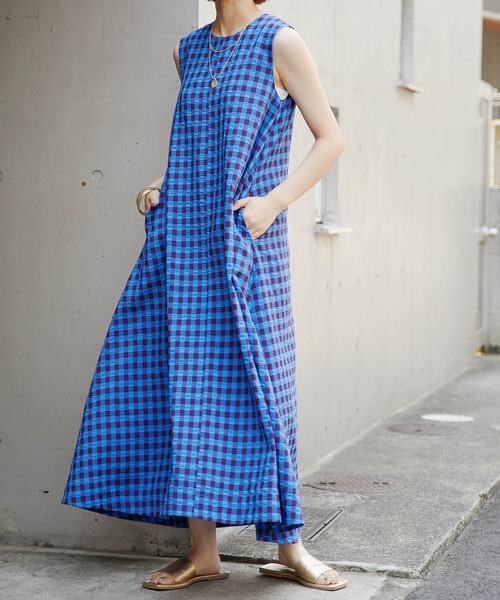 CIAOPANIC TYPY(チャオパニックティピー)の「ギンガムAラインワンピース(ワンピース・レディース・ブルー/グリーン・ONE SIZE)」の15枚目の写真