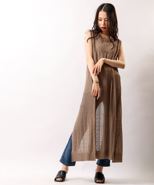 Brownie（ブラウニー）の「Brownie　BACK重ねベストワンピース（ワンピース・レディース・ベージュ/ライトグレー/モカ・FREE）」の15枚目の写真