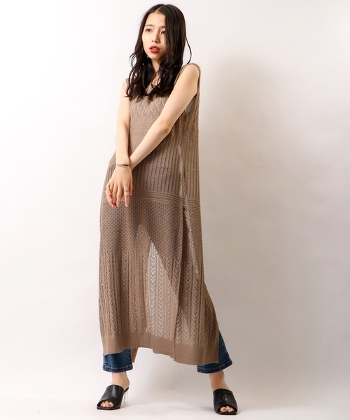 Brownie（ブラウニー）の「Brownie　BACK重ねベストワンピース（ワンピース・レディース・ベージュ/ライトグレー/モカ・FREE）」の18枚目の写真