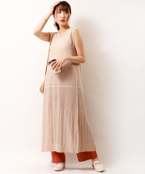 Brownie（ブラウニー）の「Brownie　BACK重ねベストワンピース（ワンピース・レディース・ベージュ/ライトグレー/モカ・FREE）」の22枚目の写真