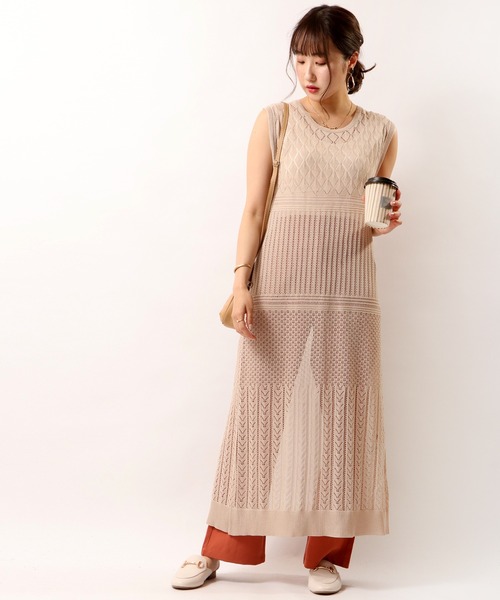 Brownie（ブラウニー）の「Brownie　BACK重ねベストワンピース（ワンピース・レディース・ベージュ/ライトグレー/モカ・FREE）」の6枚目の写真