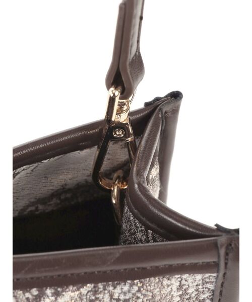 MERCURYDUO(マーキュリーデュオ)の「ジャカード2WAYミニポシェット(ハンドバッグ・レディース・ベージュ/ブラウン・FREE)」の4枚目の写真