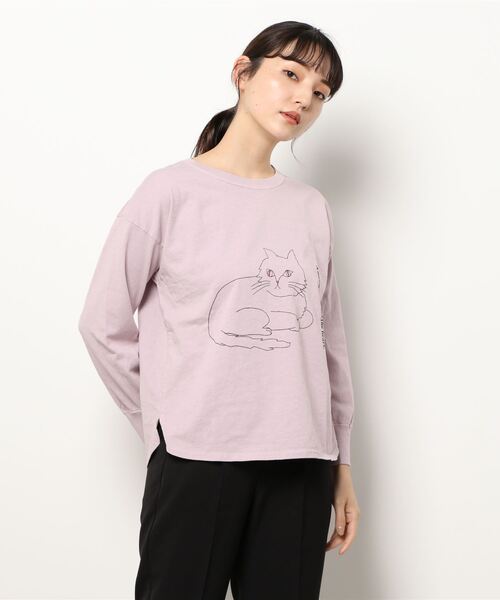 NOMBRE IMPAIR（ノンブルアンペール）の「CAT PT ロンTEE（Tシャツ/カットソー・レディース・ホワイト/パープル/ブラウン・FREE）」の17枚目の写真