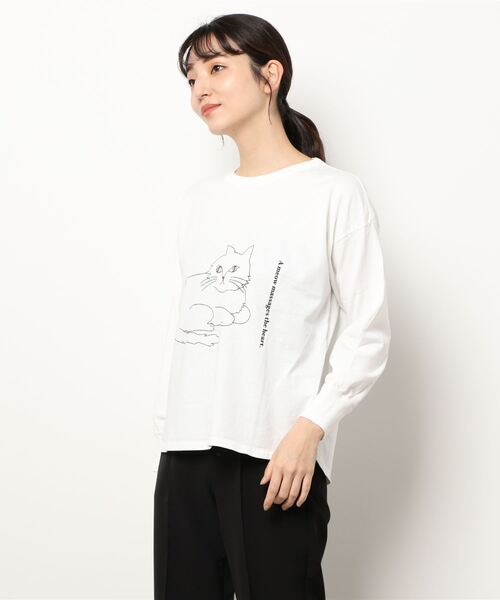 NOMBRE IMPAIR（ノンブルアンペール）の「CAT PT ロンTEE（Tシャツ/カットソー・レディース・ホワイト/パープル/ブラウン・FREE）」の19枚目の写真