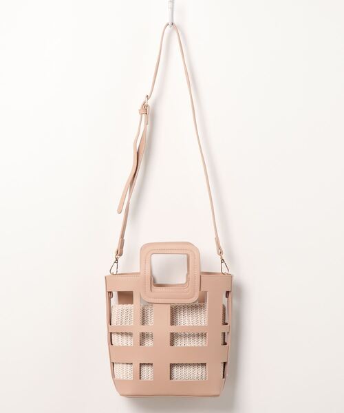 MATCH&more（マッチアンドモア）の「インバッグ付き２ＷＡＹメッシュバッグ（ショルダーバッグ・レディース・ホワイト/ブラック/グリーン/ピンク・FREE）」の4枚目の写真