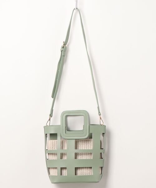 MATCH&more（マッチアンドモア）の「インバッグ付き２ＷＡＹメッシュバッグ（ショルダーバッグ・レディース・ホワイト/ブラック/グリーン/ピンク・FREE）」の3枚目の写真