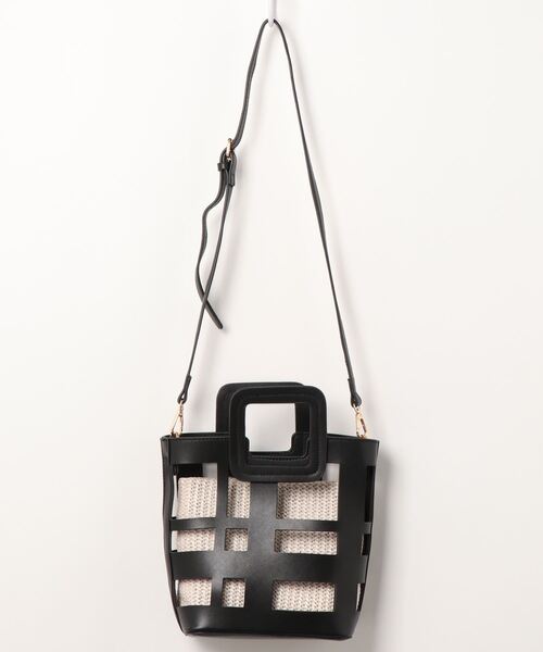 MATCH&more（マッチアンドモア）の「インバッグ付き２ＷＡＹメッシュバッグ（ショルダーバッグ・レディース・ホワイト/ブラック/グリーン/ピンク・FREE）」の2枚目の写真