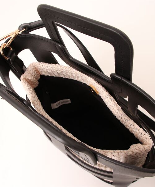 MATCH&more（マッチアンドモア）の「インバッグ付き２ＷＡＹメッシュバッグ（ショルダーバッグ・レディース・ホワイト/ブラック/グリーン/ピンク・FREE）」の5枚目の写真