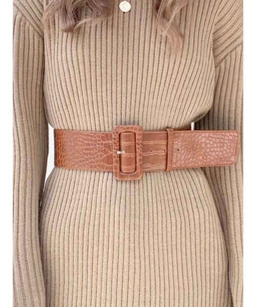 GYDA（ジェイダ）の「クロコPATTERNワイドベルト（ベルト・レディース・ブラック/ブラウン・FREE）」の10枚目の写真