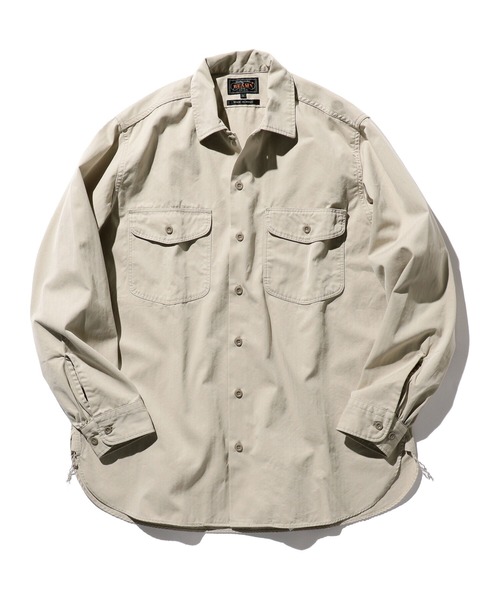 BEAMS PLUS(ビームスプラス)の「BEAMS PLUS / ヘリンボーン ワーク シャツ(シャツ/ブラウス・メンズ・ベージュ/オリーブ・SMALL/MEDIUM/LARGE/X-LARGE)」の12枚目の写真