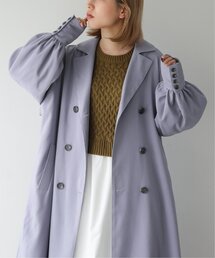 ピーチ起毛ギャザースリーブコート
