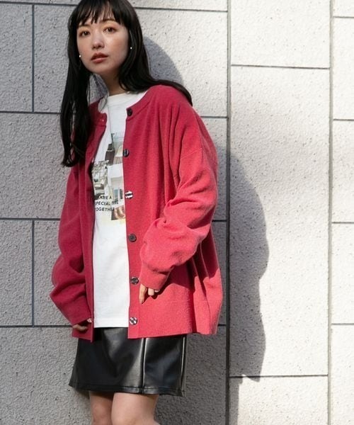 LOWRYS FARM(ローリーズファーム)の「ウスモチモチクルーミドルカーディガン 218154(カーディガン/ボレロ・レディース・アイボリー/ブラック/ダークブラウン/ブルー/ピンク/グリーン・FREE)」の6枚目の写真