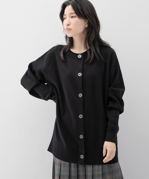 LOWRYS FARM(ローリーズファーム)の「ウスモチモチクルーミドルカーディガン 218154(カーディガン/ボレロ・レディース・アイボリー/ブラック/ダークブラウン/ブルー/ピンク/グリーン・FREE)」の2枚目の写真