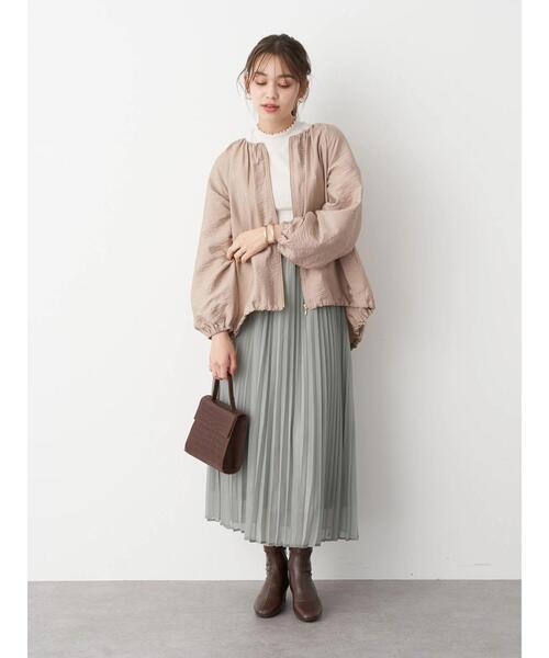 earth music&ecology（アースミュージックアンドエコロジー）の「コクーンギャザーブルゾン ＊（ブルゾン・レディース・カーキ/ベージュ/ブラック・FREE）」の16枚目の写真