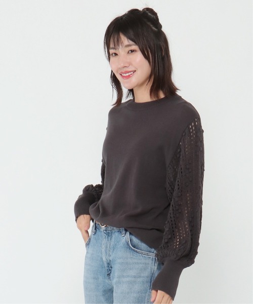 LBC（エルビーシー）の「袖透かしパフニット（ニット/セーター・レディース・チャコールグレー/キャメル・M）」の19枚目の写真