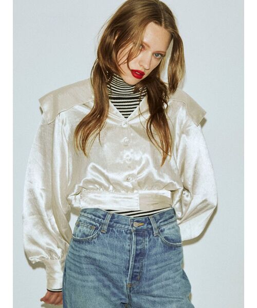 jouetie（ジュエティ）の「ウエストリボンブラウス（シャツ/ブラウス・レディース・オフホワイト/ブラック/グリーン・MEDIUM）」の19枚目の写真