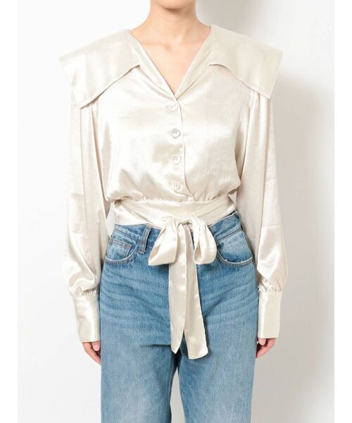 jouetie（ジュエティ）の「ウエストリボンブラウス（シャツ/ブラウス・レディース・オフホワイト/ブラック/グリーン・MEDIUM）」の17枚目の写真