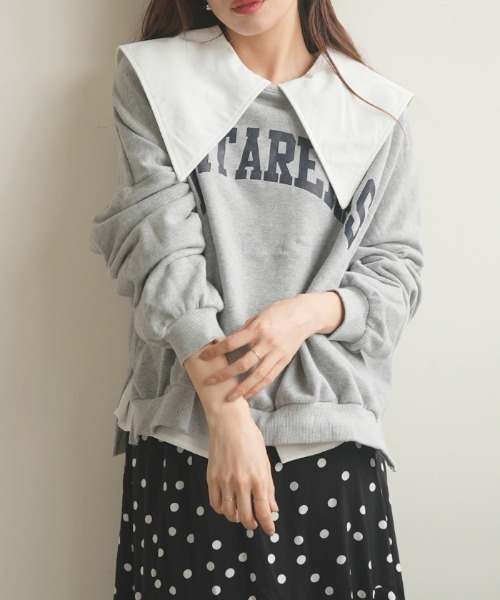 Futier land（フューティアランド）の「[前後2way]BIGカラーブラウス（シャツ/ブラウス・レディース・ホワイト/ブラック/ピンクベージュ・FREE）」の18枚目の写真