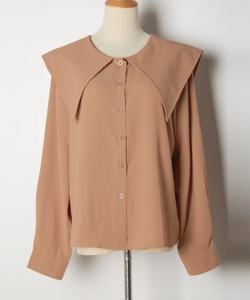 Futier land（フューティアランド）の「[前後2way]BIGカラーブラウス（シャツ/ブラウス・レディース・ホワイト/ブラック/ピンクベージュ・FREE）」の9枚目の写真