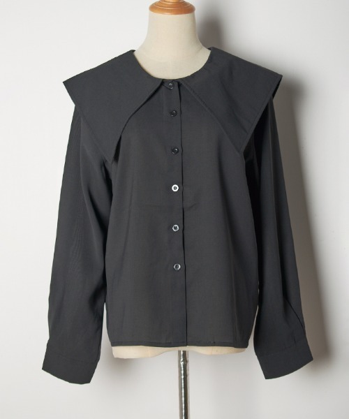 Futier land（フューティアランド）の「[前後2way]BIGカラーブラウス（シャツ/ブラウス・レディース・ホワイト/ブラック/ピンクベージュ・FREE）」の20枚目の写真