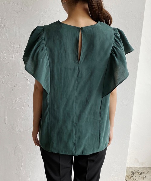 CAPRICIEUX LE'MAGE（カプリシューレマージュ）の「フリルフレンチブラウス（シャツ/ブラウス・レディース・イエロー/ブラック/グリーン・FREE）」の8枚目の写真