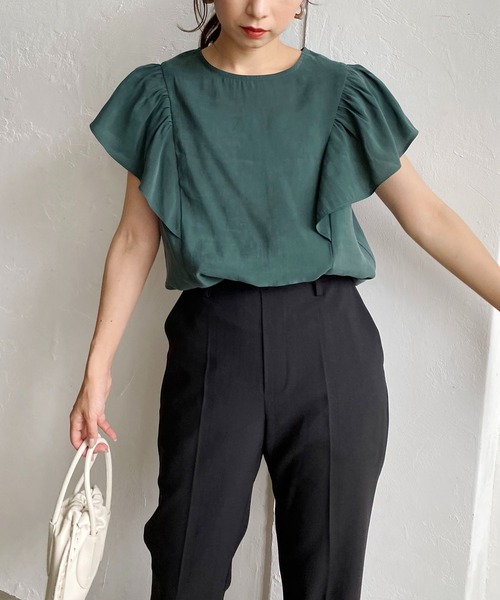 CAPRICIEUX LE'MAGE（カプリシューレマージュ）の「フリルフレンチブラウス（シャツ/ブラウス・レディース・イエロー/ブラック/グリーン・FREE）」の16枚目の写真