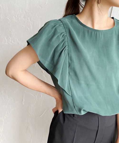 CAPRICIEUX LE'MAGE（カプリシューレマージュ）の「フリルフレンチブラウス（シャツ/ブラウス・レディース・イエロー/ブラック/グリーン・FREE）」の17枚目の写真