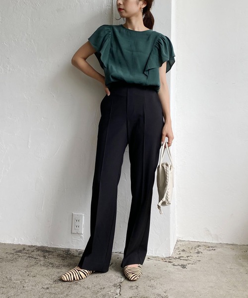 CAPRICIEUX LE'MAGE（カプリシューレマージュ）の「フリルフレンチブラウス（シャツ/ブラウス・レディース・イエロー/ブラック/グリーン・FREE）」の18枚目の写真