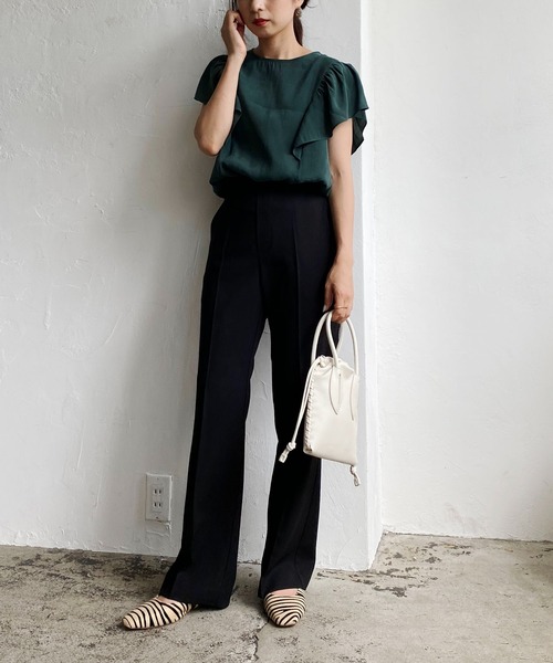 CAPRICIEUX LE'MAGE（カプリシューレマージュ）の「フリルフレンチブラウス（シャツ/ブラウス・レディース・イエロー/ブラック/グリーン・FREE）」の19枚目の写真