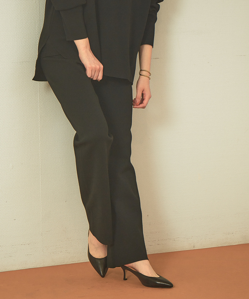Rouge vif（ルージュヴィフ）の「ストレッチミラノリブニットパンツ（その他パンツ・レディース・アイボリー/セージグリーン/ブラック・36/38）」の3枚目の写真