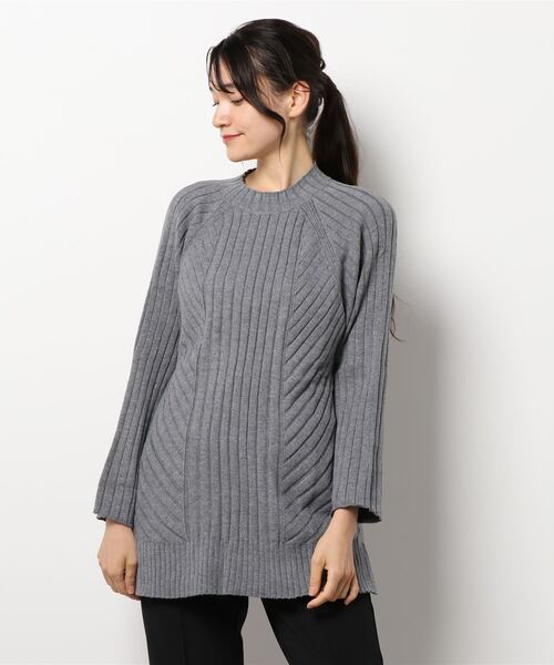 BELLUNA PLUS(ベルーナ)の「もっちりニット編地変化デザインチュニック(ニット/セーター・レディース・モカ/ライラック/コーラル/杢グレー・LARGE/MEDIUM/X-LARGE)」の10枚目の写真
