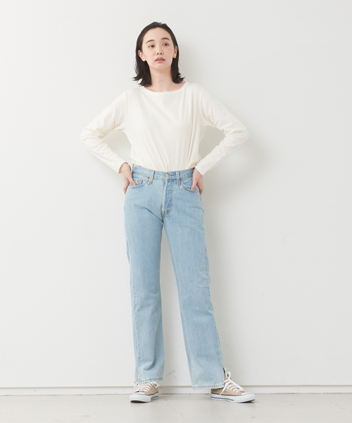 collex（コレックス）の「【新色登場】ウール混 リラックスロングスリーブプルオーバー（Tシャツ/カットソー・レディース・ブラック/ダークブラウン/ホワイト/セージグリーン・フリー）」の19枚目の写真