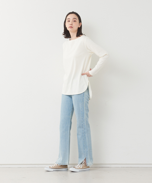 collex（コレックス）の「【新色登場】ウール混 リラックスロングスリーブプルオーバー（Tシャツ/カットソー・レディース・ブラック/ダークブラウン/ホワイト/セージグリーン・フリー）」の18枚目の写真