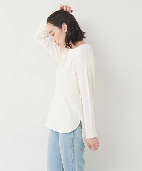 collex（コレックス）の「【新色登場】ウール混 リラックスロングスリーブプルオーバー（Tシャツ/カットソー・レディース・ブラック/ダークブラウン/ホワイト/セージグリーン・フリー）」の15枚目の写真