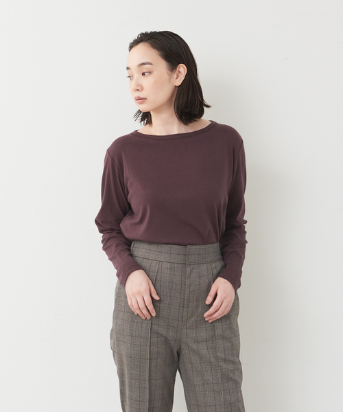 collex（コレックス）の「【新色登場】ウール混 リラックスロングスリーブプルオーバー（Tシャツ/カットソー・レディース・ブラック/ダークブラウン/ホワイト/セージグリーン・フリー）」の8枚目の写真