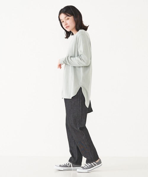 collex（コレックス）の「【新色登場】ウール混 リラックスロングスリーブプルオーバー（Tシャツ/カットソー・レディース・ブラック/ダークブラウン/ホワイト/セージグリーン・フリー）」の21枚目の写真